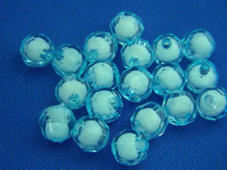8mm 角珠(雙色)-藍色